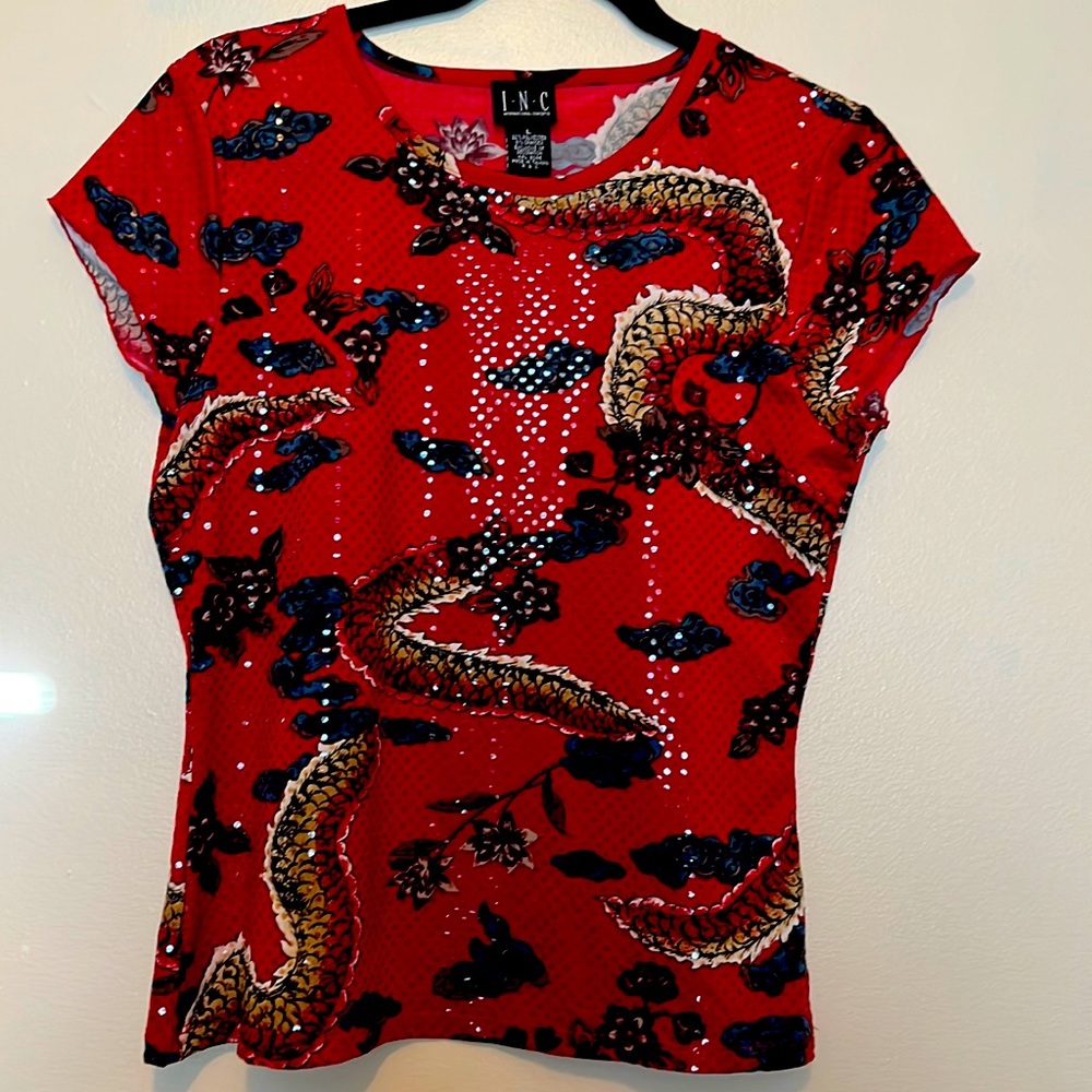 Sequined International Concepts Top (L)